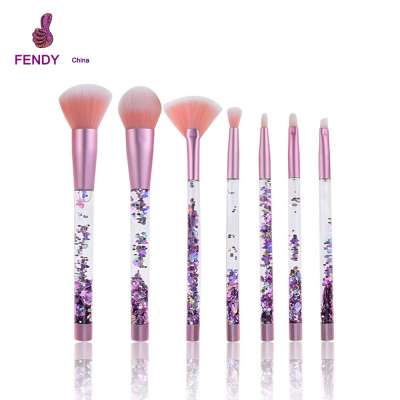 7pcs Color Optional Retractable Makeup Brush Cosmetic Brushes Metal Handle Blush Brush